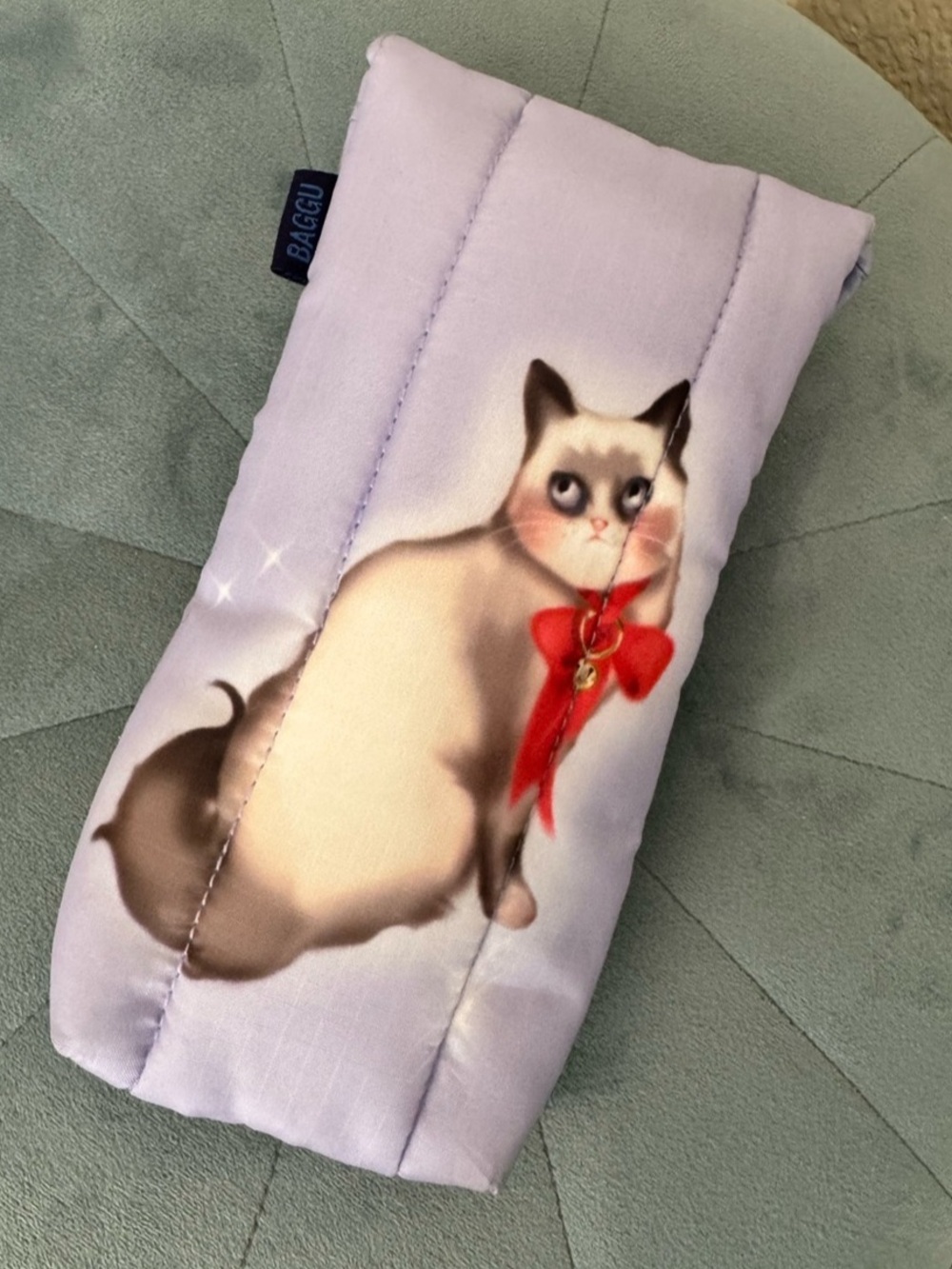 Baggu Fancy Cats Eyeglasses Case in Pink & Purple Like New